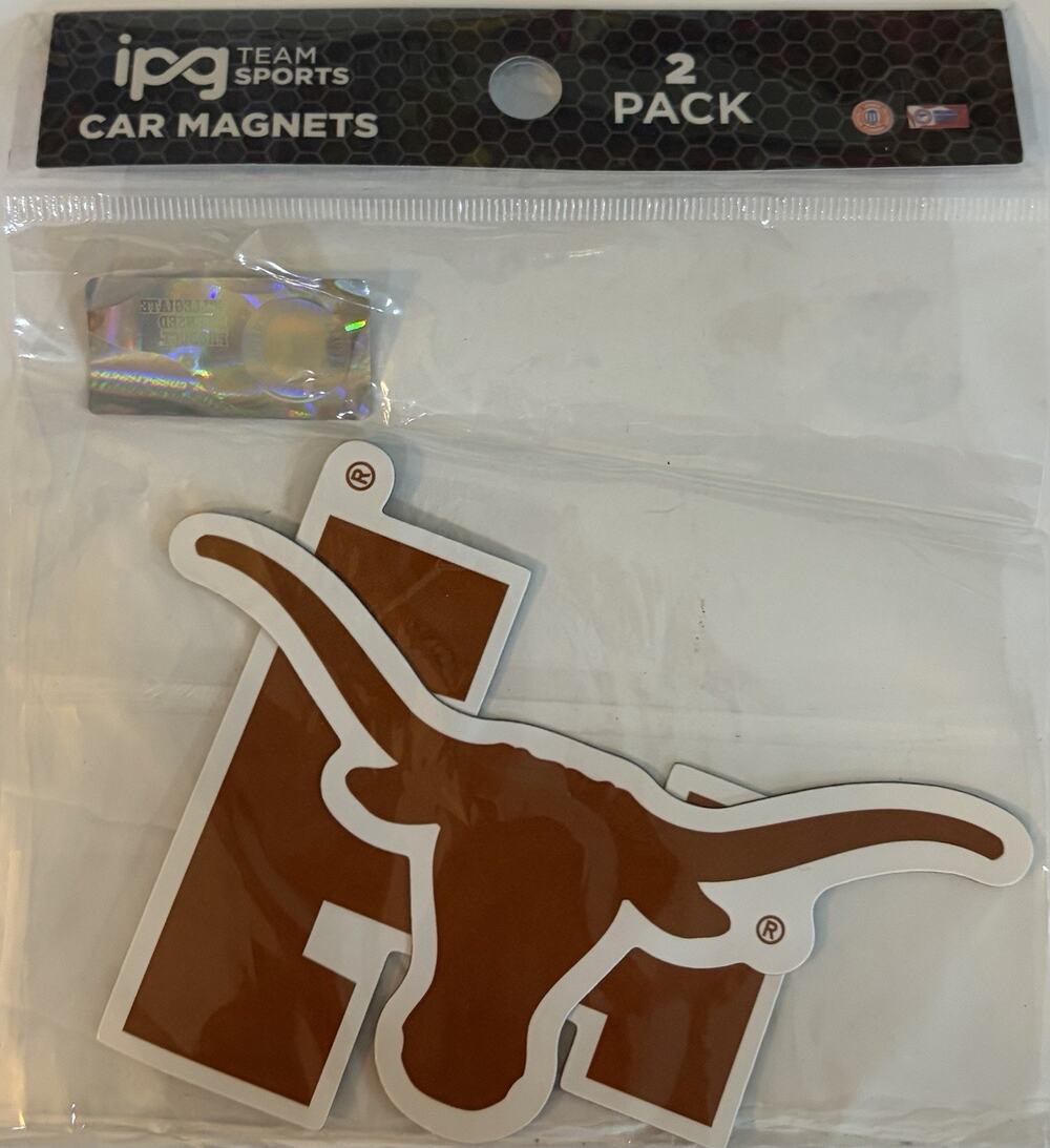 Texas Longhorns Car Magnets 2 Pack IPG Team Sports NCAA Auto Decals New Sealed